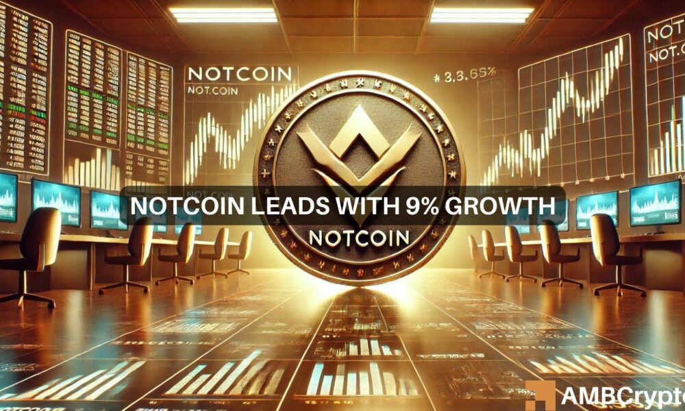 Notcoin tops the charts, eyes 25% gains this week