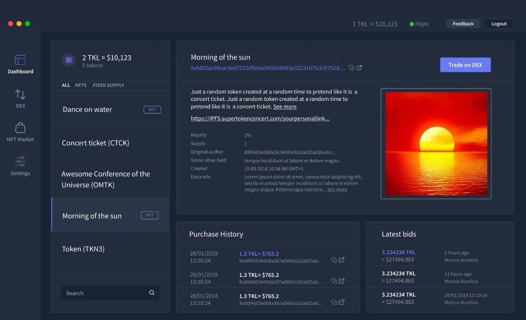 عملة TKL الرقمية منصة تداول لامركزية