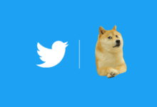 عملة دوجكوين وشعار تويتر