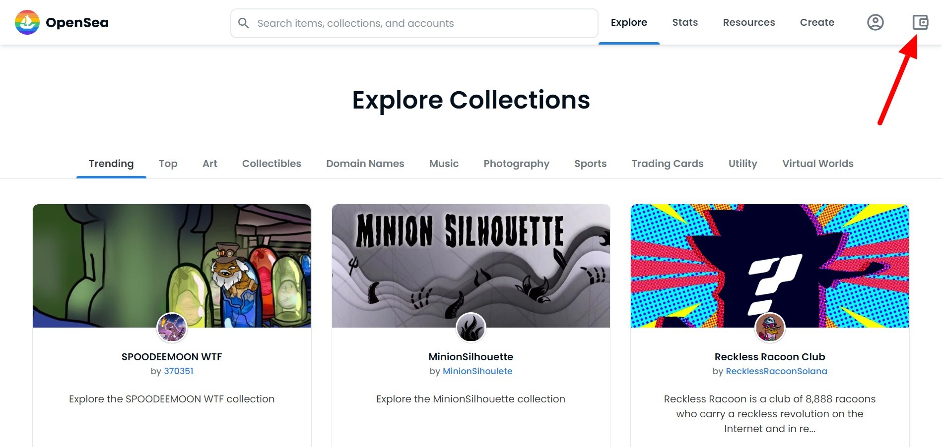 Explore Collections OpenSea