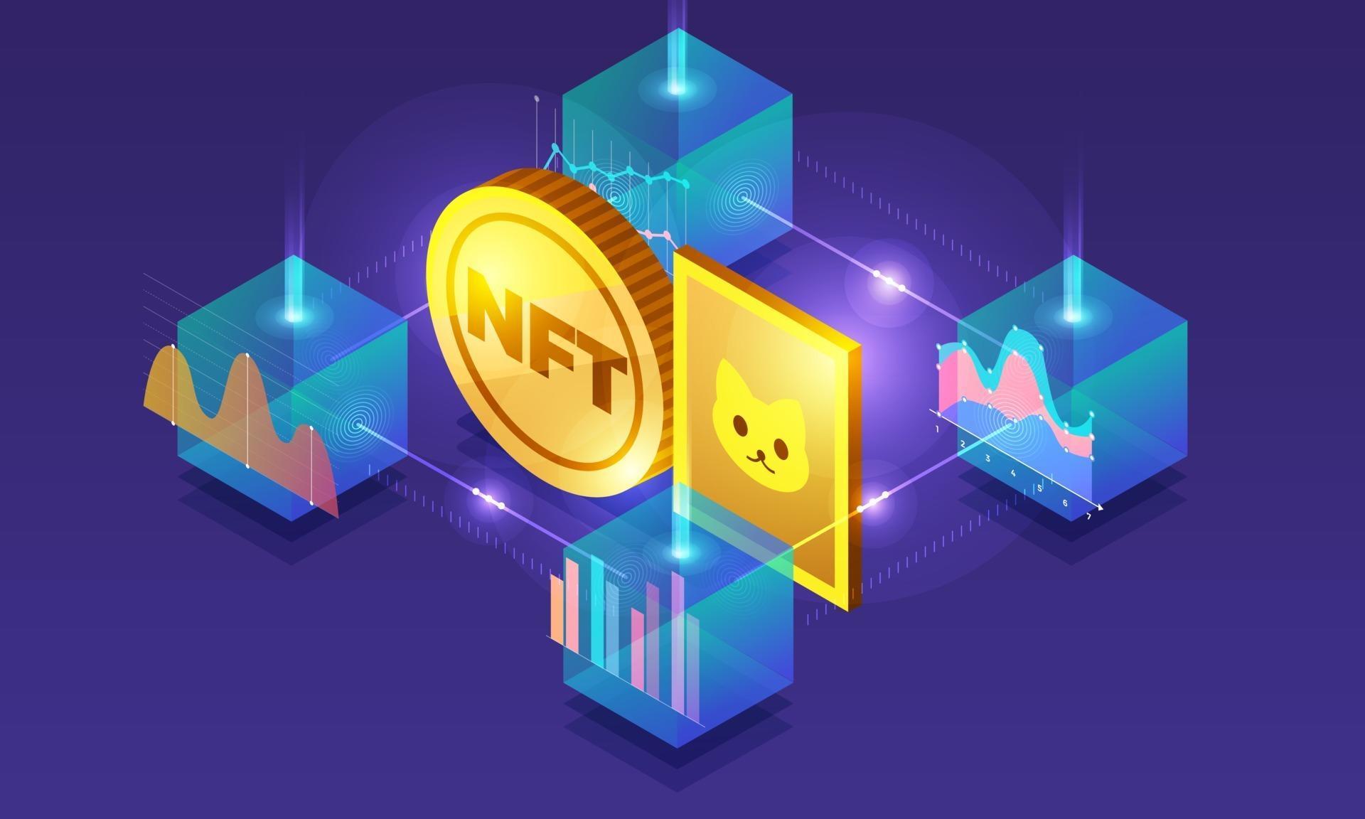 nft non fungible token illustrations free vector