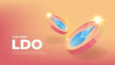 lido dao ldo coin cryptocurrency concept banner background vector