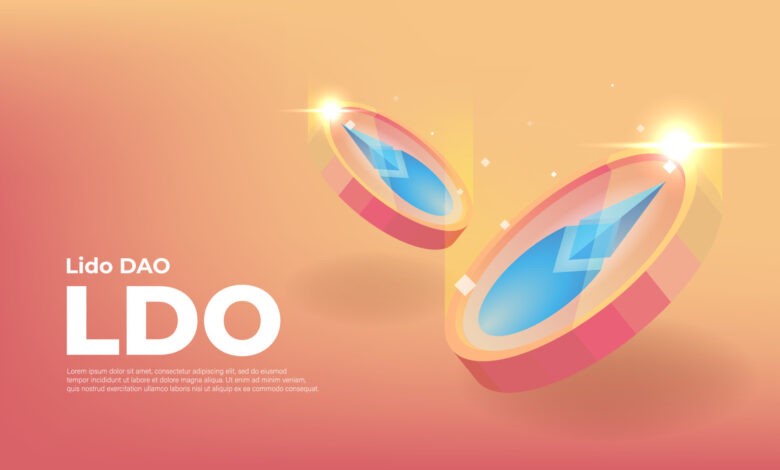 lido dao ldo coin cryptocurrency concept banner background vector